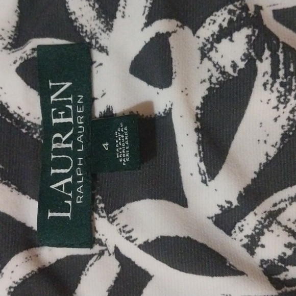 Gray and white Ralph Lauren 3/4 sleeve v-neck dress, size 4 - Picture 8 of 10